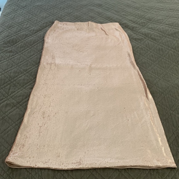 Zara NWOT Rose Pink Sequin Midi Skirt size L - Picture 9 of 17